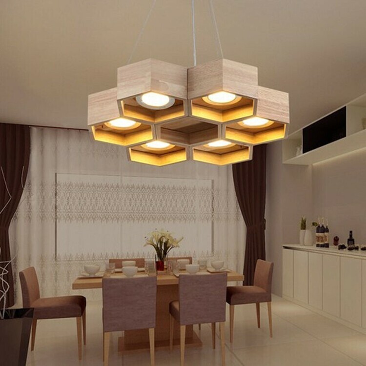 Lamp Wood Honeycombs 6 by DS-Light