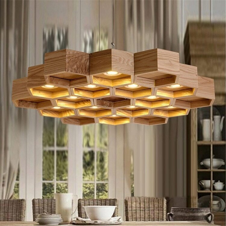 Lamp Wood Honeycombs 12 by DS-Light