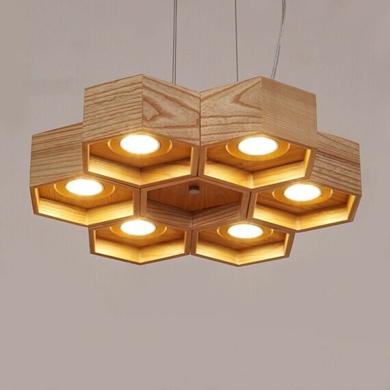 Lamp Wood Honeycombs 6 by DS-Light