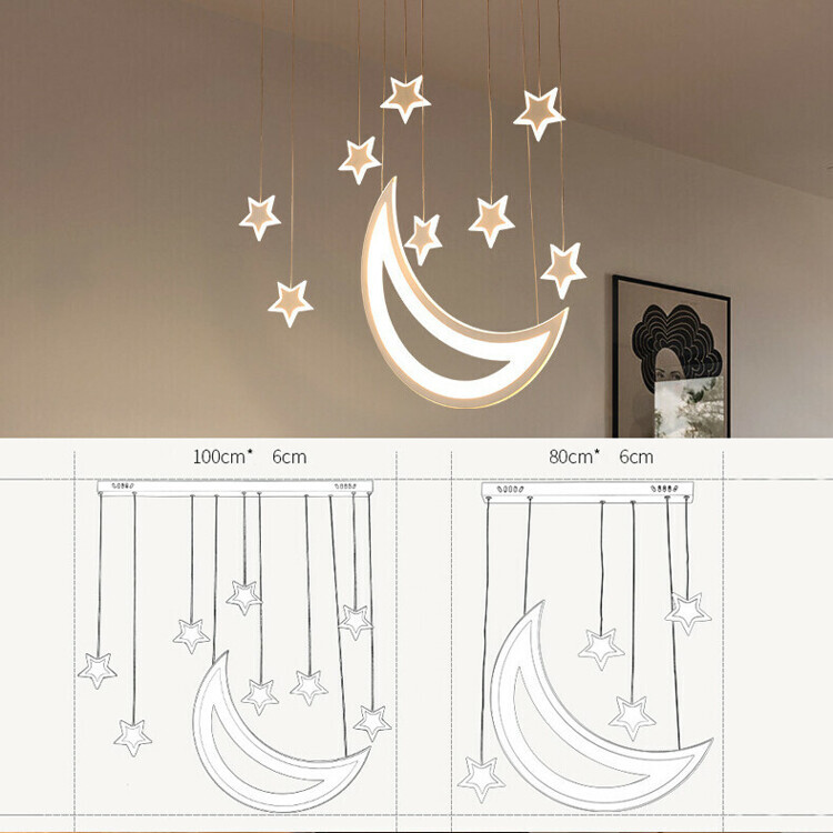 Kids Chandelier Moon and Stars