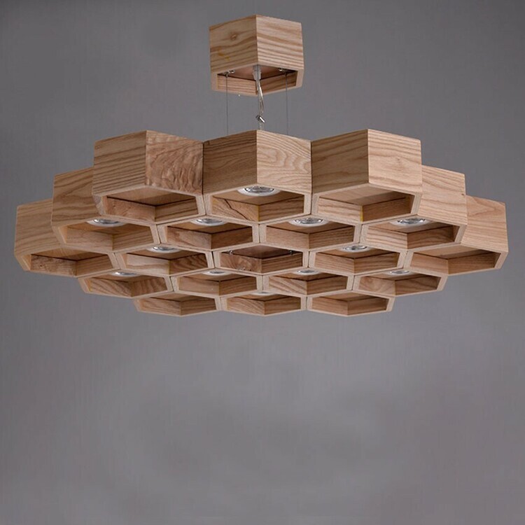 Lamp Wood Honeycombs 12 by DS-Light